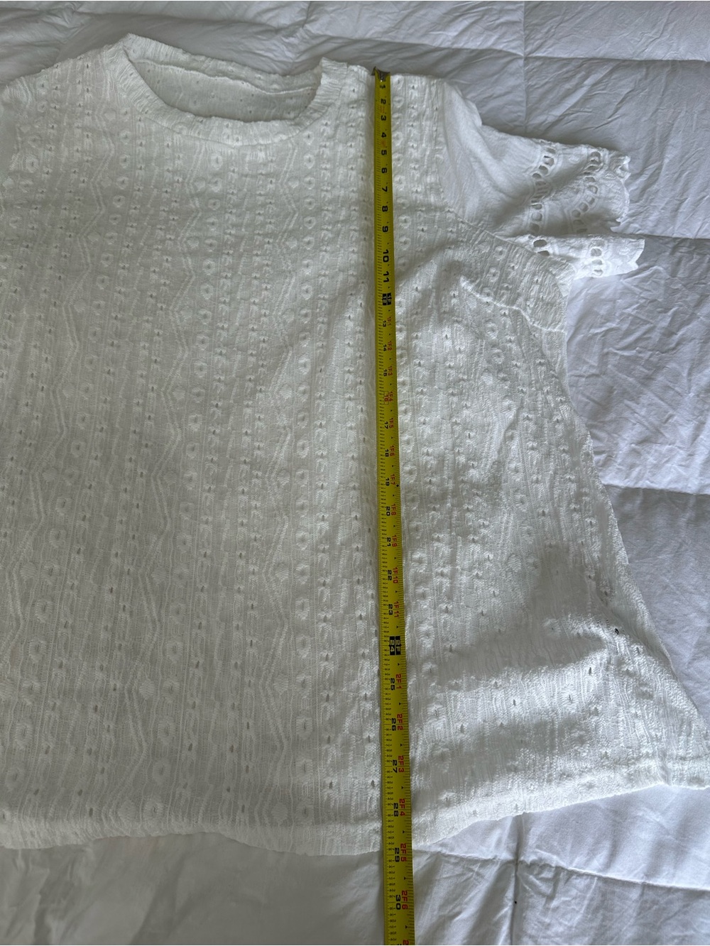 SHEIN plus size White Eyelet Lace Short Sleeve Top - Picture 6 of 10